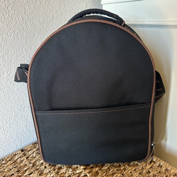 Picnic Time Black Brown Coffee Tea Insulated Travel Backpack - Picture 2 of 10